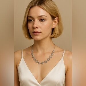 Vintage Avon 90’s Daisy🌼link chain ⛓️‍💥 silver tone necklace 🩶